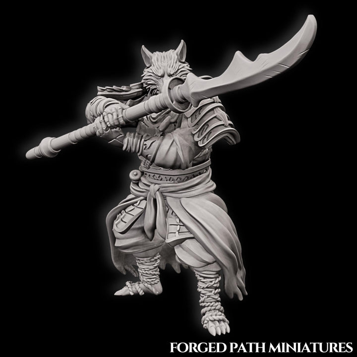 WereFox Fighter Samurai, Fox Folk, Kitsune | DnD Miniature 28mm,32mm,54mm, 75mm,100mm Scale Pathfinder Figure/ DnD Figurine unpainted
