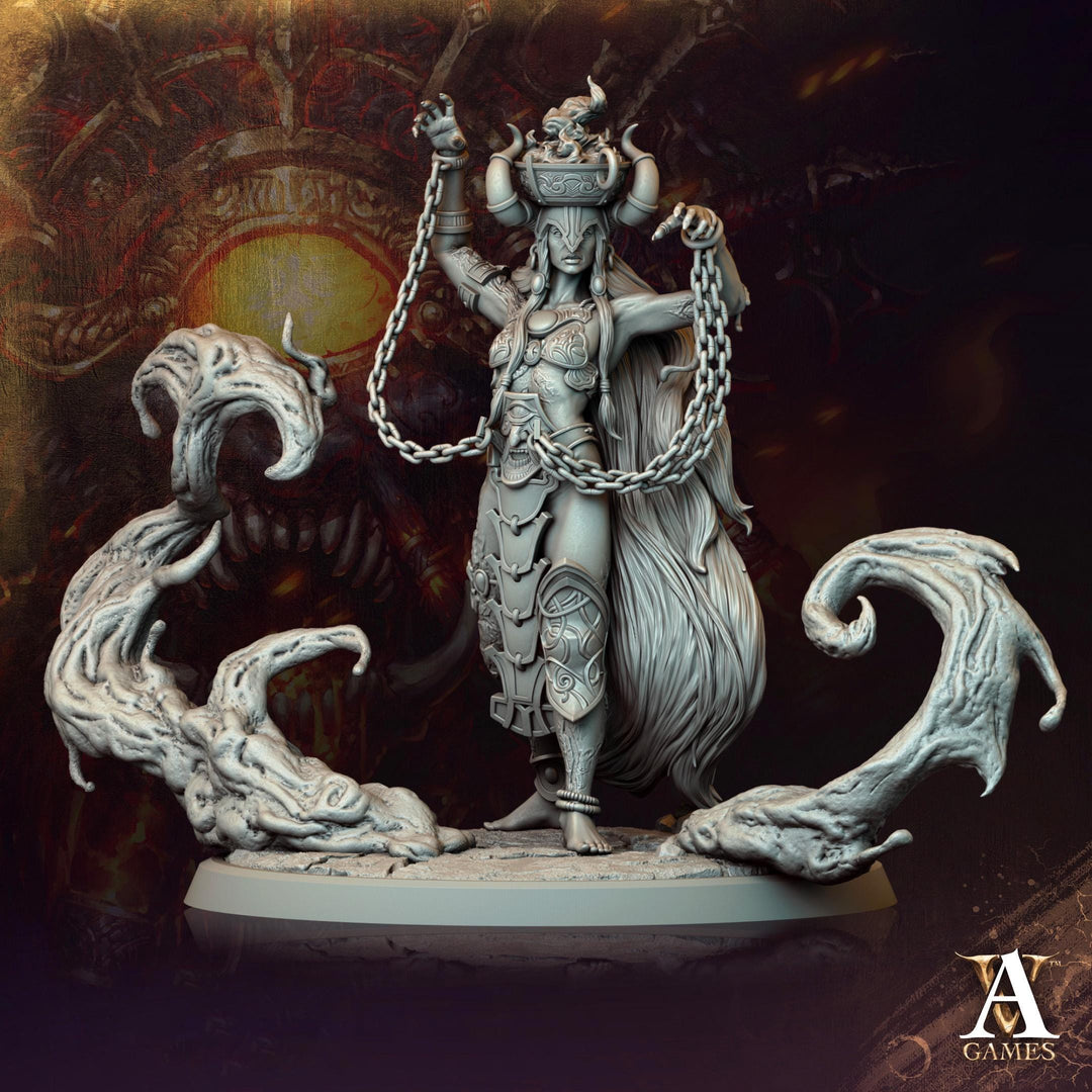 Human Female Sorcerer Warlock Cleric Necromancer | 28mm,32mm,54mm,75mm,100mm Scales| Dungeons and Dragons | Pathfinder | Archvillain Games