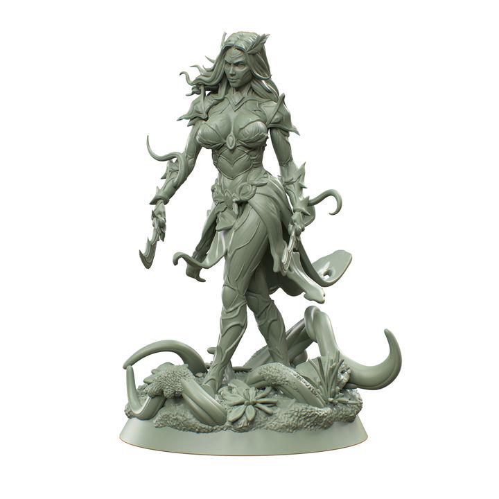 Female Fey Druid Circle of Land with Dual Scimitars, Fey Warlock | 28mm, 32mm,54mm,75mm, 100mm Scales | Dungeons &amp; Dragons 5E | DM Stash