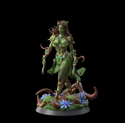 Female Fey Druid Circle of Land with Dual Scimitars, Fey Warlock | 28mm, 32mm,54mm,75mm, 100mm Scales | Dungeons & Dragons 5E | DM Stash