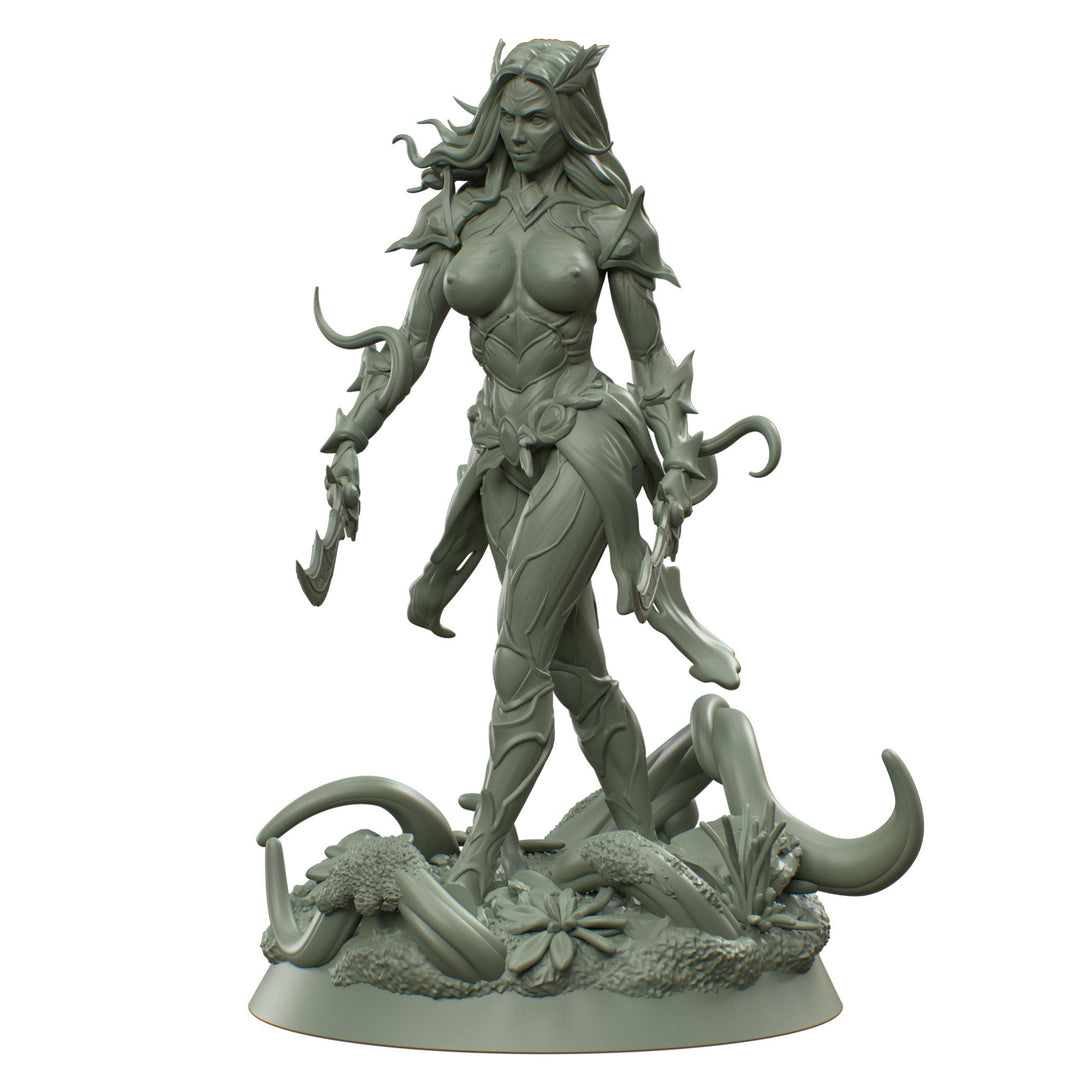 Female Fey Druid Circle of Land with Dual Scimitars NSFW, Warlock | 28mm, 32mm,54mm,75mm, 100mm Scales | Dungeons &amp; Dragons 5E | DM Stash