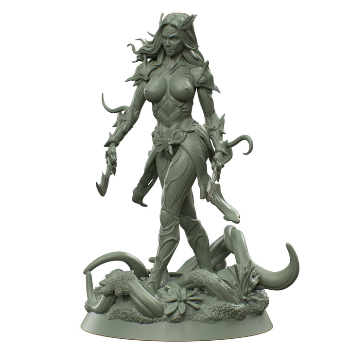 Female Fey Druid Circle of Land with Dual Scimitars NSFW, Warlock | 28mm, 32mm,54mm,75mm, 100mm Scales | Dungeons &amp; Dragons 5E | DM Stash