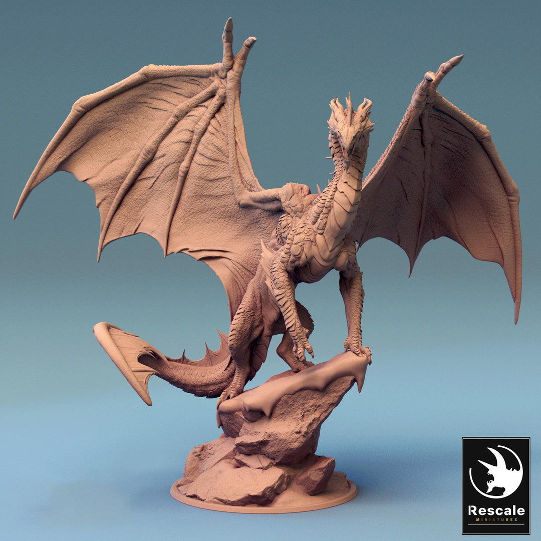 Silver Dragon (4 sizes) D&D Unpainted Resin Miniature | 297mm Wing Span, 249mm Height | Great gift Dungeons and Dragons 5e Pathfinder |