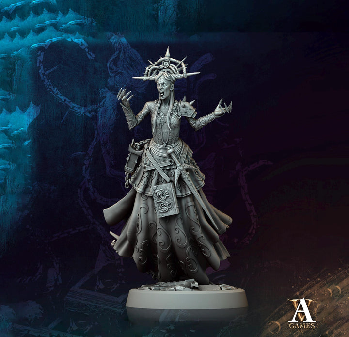 Hag, Witch, Sorcerer, Warlock, Undead, Necromancer | 28mm,32mm,54mm,75mm,100mm Scales| Dungeons and Dragons | Pathfinder | Archvillain Games