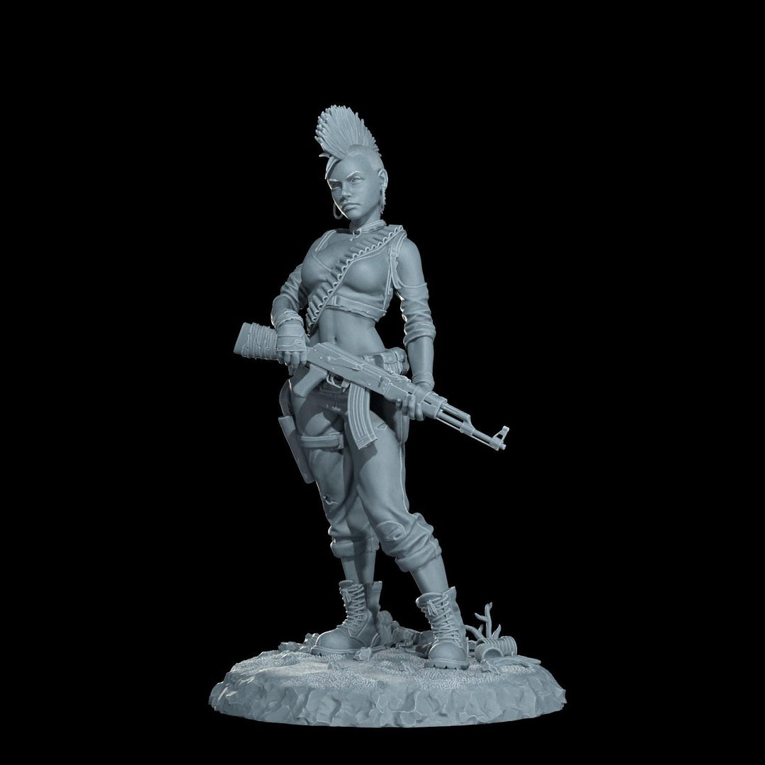 Female Sci-Fi Warrior Soldier, PC NPC Unpainted Resin Miniature | NSFW Topless &amp; Nude versions | 28mm, 32mm,54mm, 75mm, 100mm Scales |DnD 5e