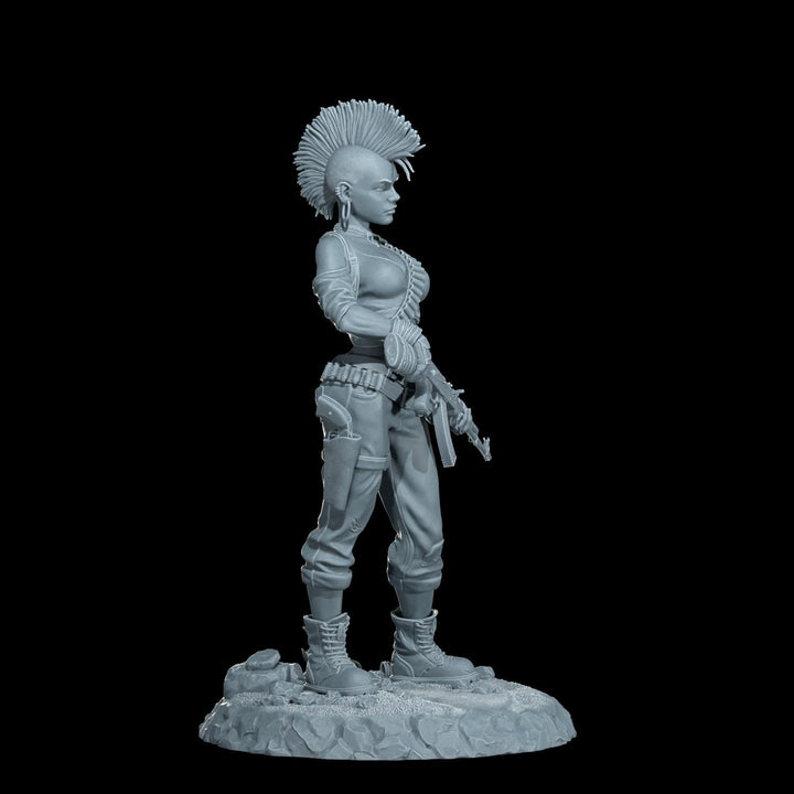 Female Sci-Fi Warrior Soldier, PC NPC Unpainted Resin Miniature | NSFW Topless &amp; Nude versions | 28mm, 32mm,54mm, 75mm, 100mm Scales |DnD 5e