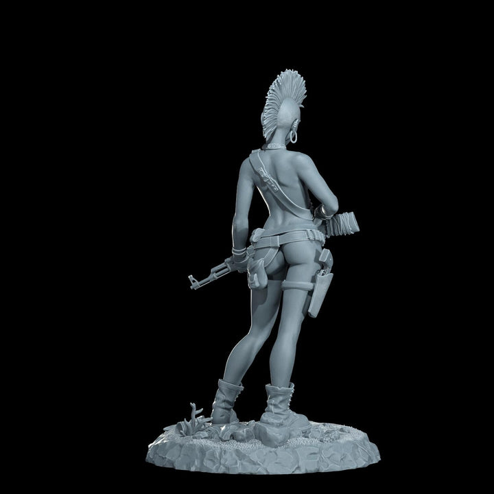 Female Sci-Fi Warrior Soldier, PC NPC Unpainted Resin Miniature | NSFW Topless &amp; Nude versions | 28mm, 32mm,54mm, 75mm, 100mm Scales |DnD 5e