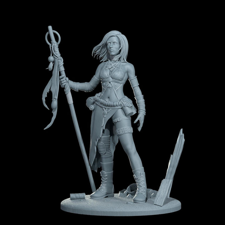 Female Sci-Fi Warrior Soldier, PC NPC Unpainted Resin Miniature | NSFW Topless &amp; Nude versions | 28mm, 32mm,54mm, 75mm, 100mm Scales |DnD 5e