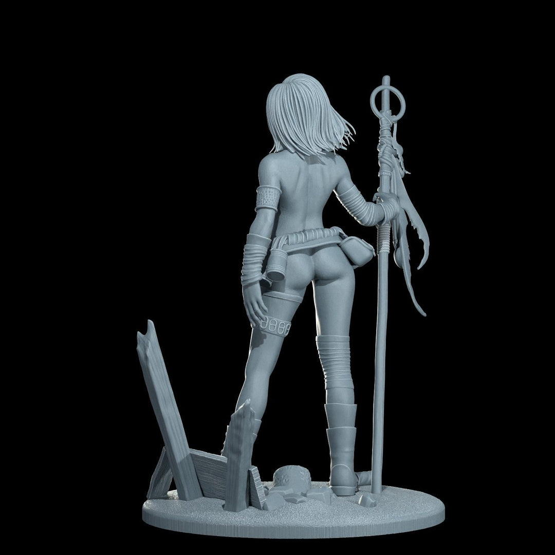 Female Sci-Fi Warrior Soldier, PC NPC Unpainted Resin Miniature | NSFW Topless &amp; Nude versions | 28mm, 32mm,54mm, 75mm, 100mm Scales |DnD 5e