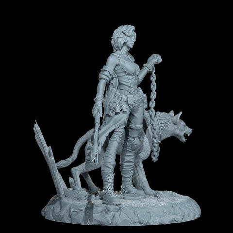 Female Sci-Fi Warrior Soldier, PC NPC Unpainted Resin Miniature | NSFW Topless & Nude versions | 28mm, 32mm,54mm, 75mm, 100mm Scales |DnD 5e