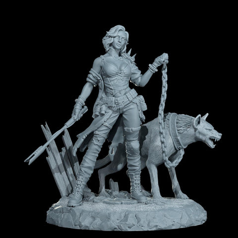 Female Sci-Fi Warrior Soldier, PC NPC Unpainted Resin Miniature | NSFW Topless & Nude versions | 28mm, 32mm,54mm, 75mm, 100mm Scales |DnD 5e