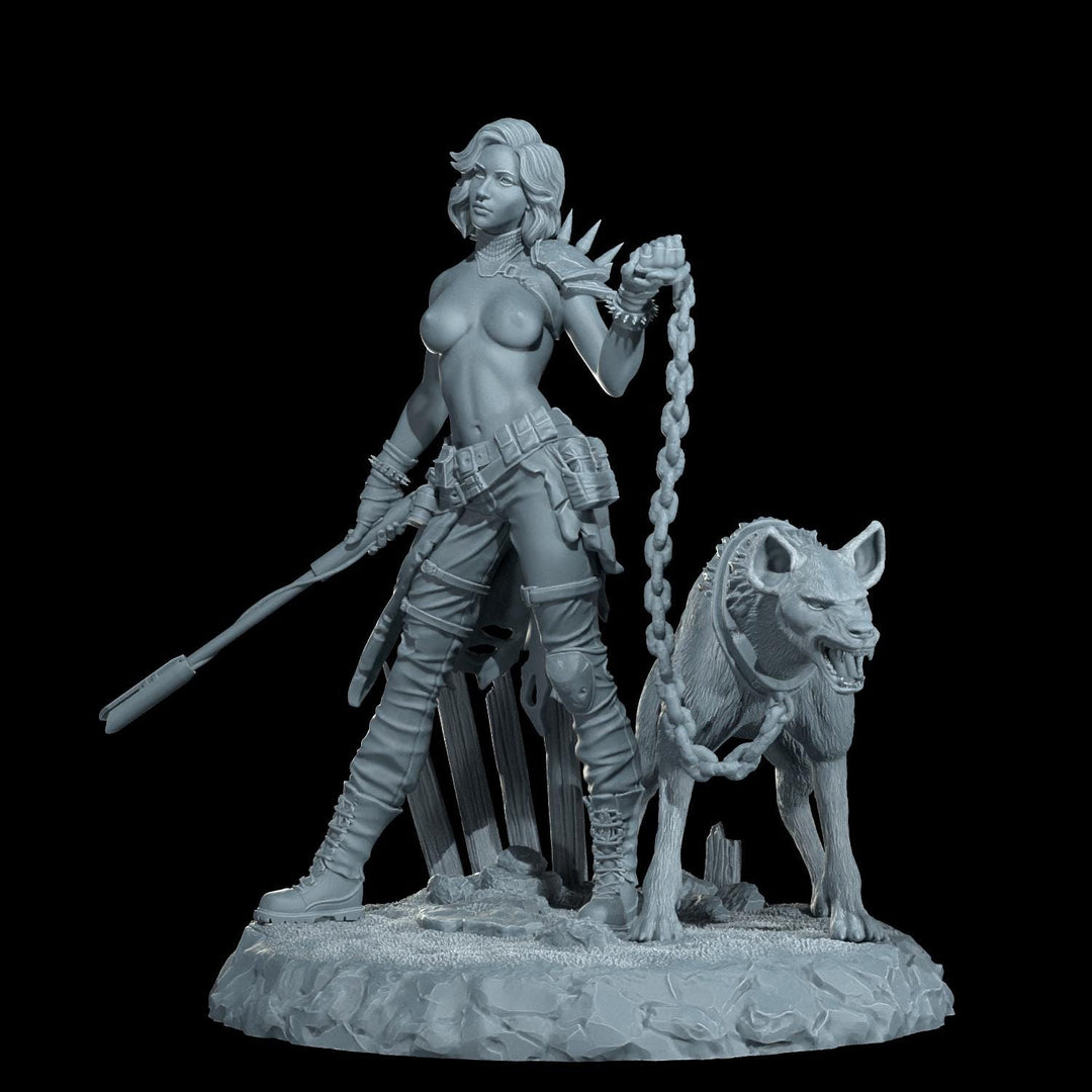 Female Sci-Fi Warrior Soldier, PC NPC Unpainted Resin Miniature | NSFW Topless &amp; Nude versions | 28mm, 32mm,54mm, 75mm, 100mm Scales |DnD 5e