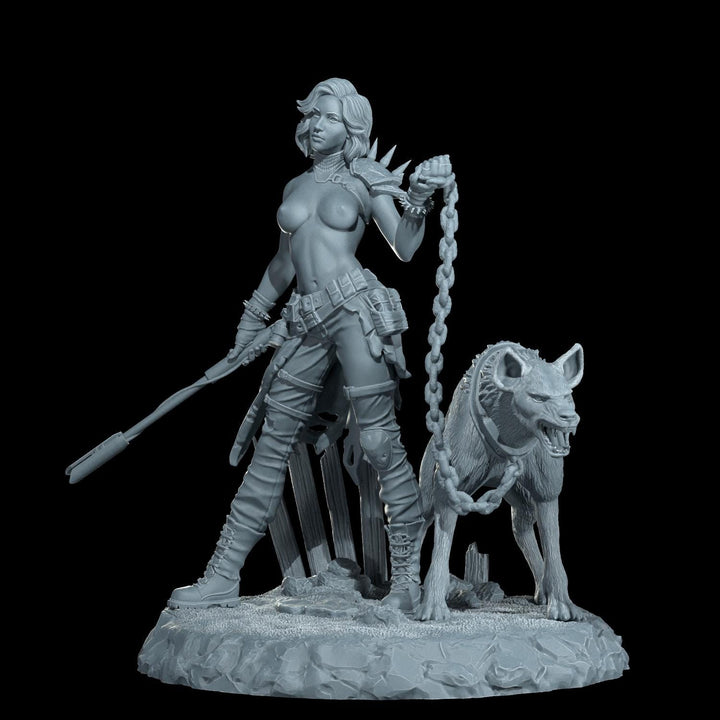 Female Sci-Fi Warrior Soldier, PC NPC Unpainted Resin Miniature | NSFW Topless &amp; Nude versions | 28mm, 32mm,54mm, 75mm, 100mm Scales |DnD 5e
