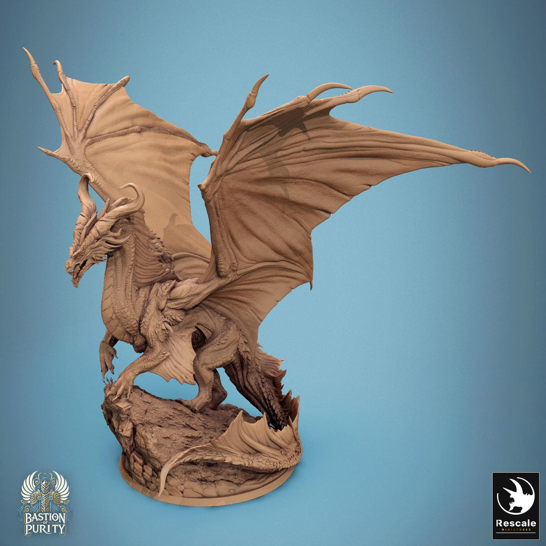 Legendary Dragon (4 sizes) D&amp;D Miniature | 290mm Wing Span, 217mm Height | Resin Figurine | Dungeons and Dragons 5e Pathfinder | Great gift