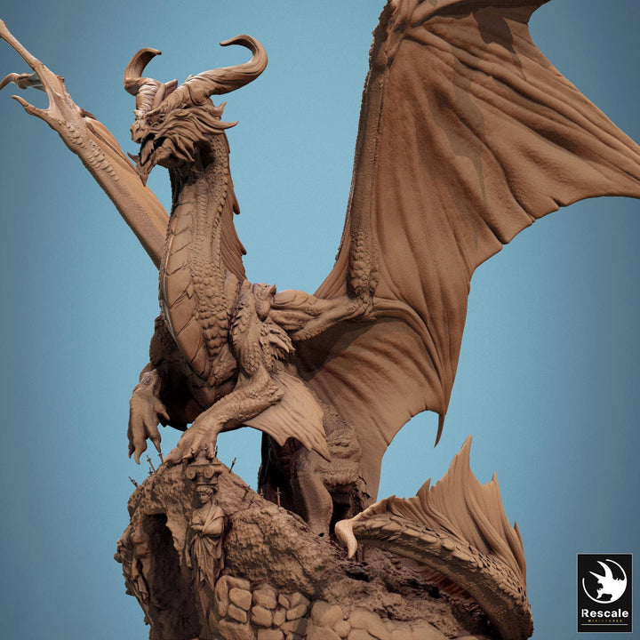 Legendary Dragon (4 sizes) D&amp;D Miniature | 290mm Wing Span, 217mm Height | Resin Figurine | Dungeons and Dragons 5e Pathfinder | Great gift