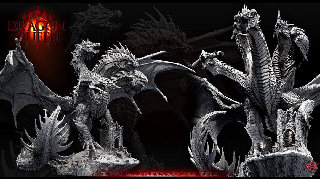Tiamat God Dragon Queen of Chaos (3 sizes) D&amp;D Miniature | 360mm Wing Span,175mm Height | Resin Figurine |Dungeons and Dragons 5e Pathfinder