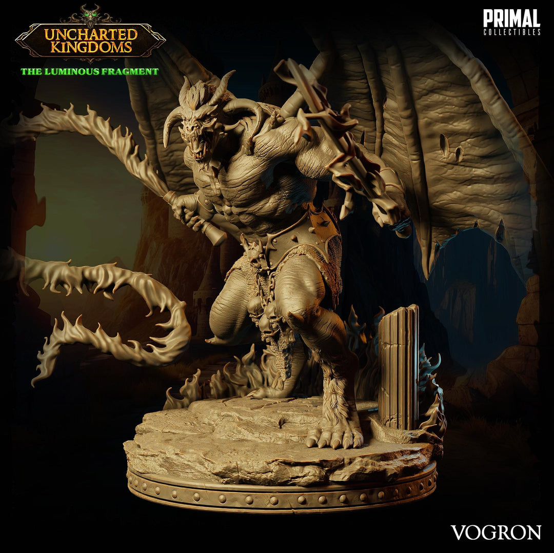 Huge Fiend Balor, Greater Demon (4 sizes ) Mini | 28/32mm Scales 40mm, 50mm, 65mm, 75mm BASE Sizes | D&amp;D 5e Nine Hells Dungeons and Dragons
