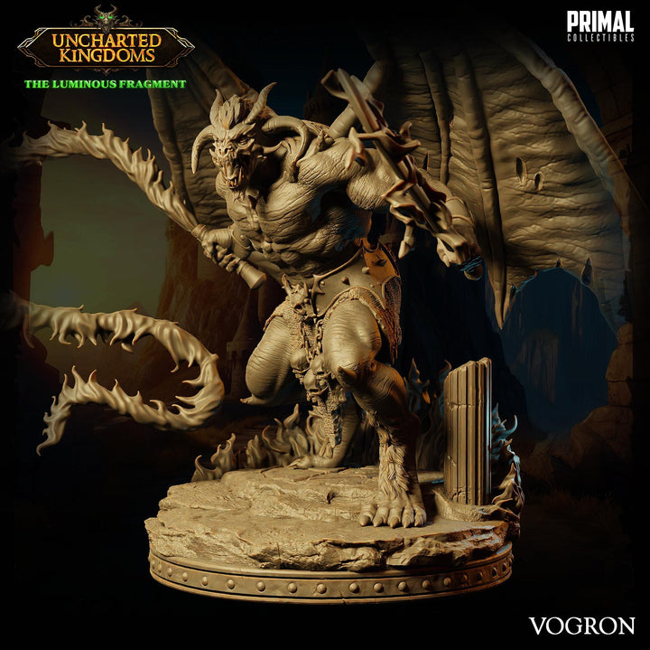 Huge Fiend Balor, Greater Demon (4 sizes ) Mini | 28/32mm Scales 40mm, 50mm, 65mm, 75mm BASE Sizes | D&amp;D 5e Nine Hells Dungeons and Dragons