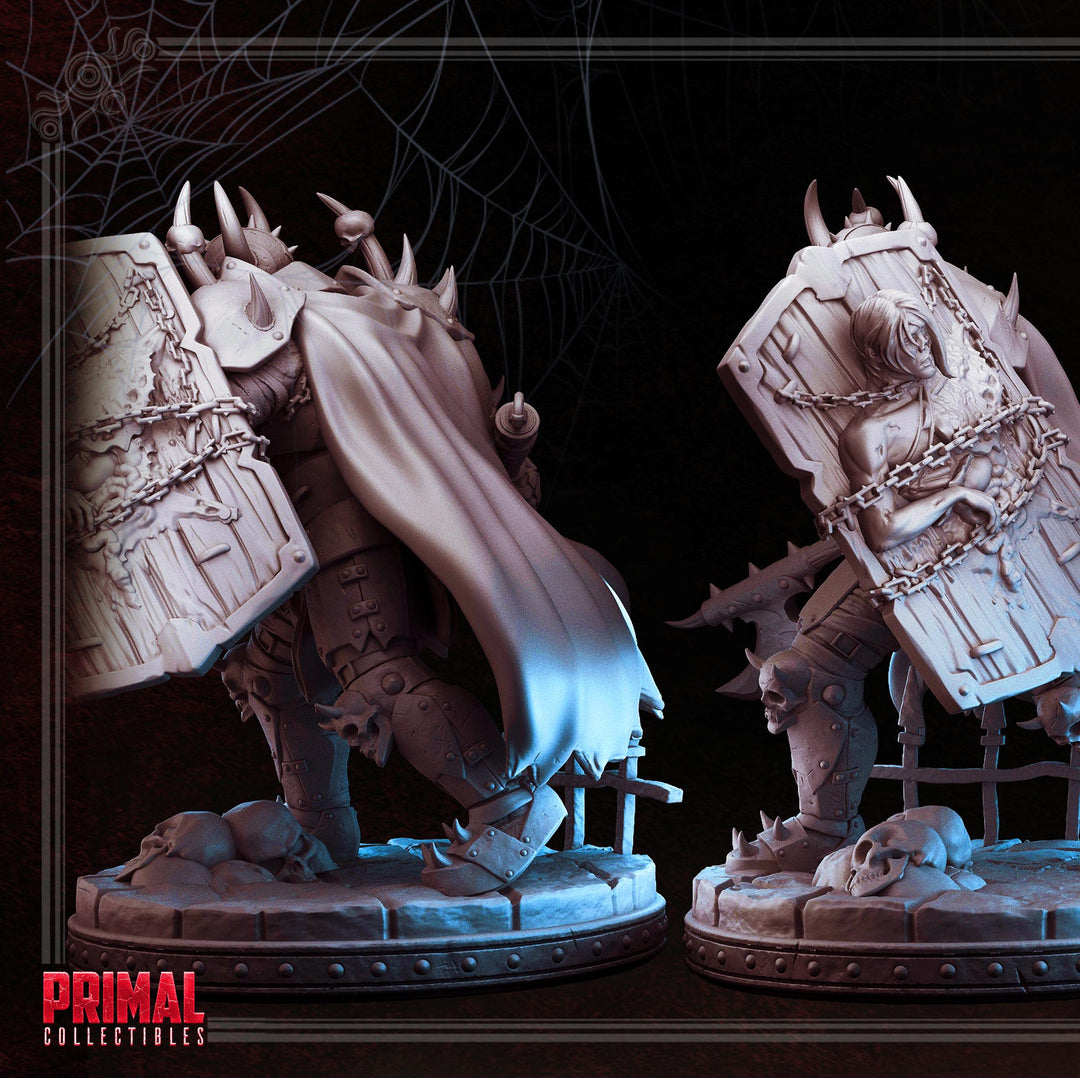 Death Knight, Oathbreaker Paladin Axe and Cadaver Shield PC NPC | 28mm,32mm,54mm, 75mm, 100mm Scales| Dungeons &amp; Dragons| Pathfinder |