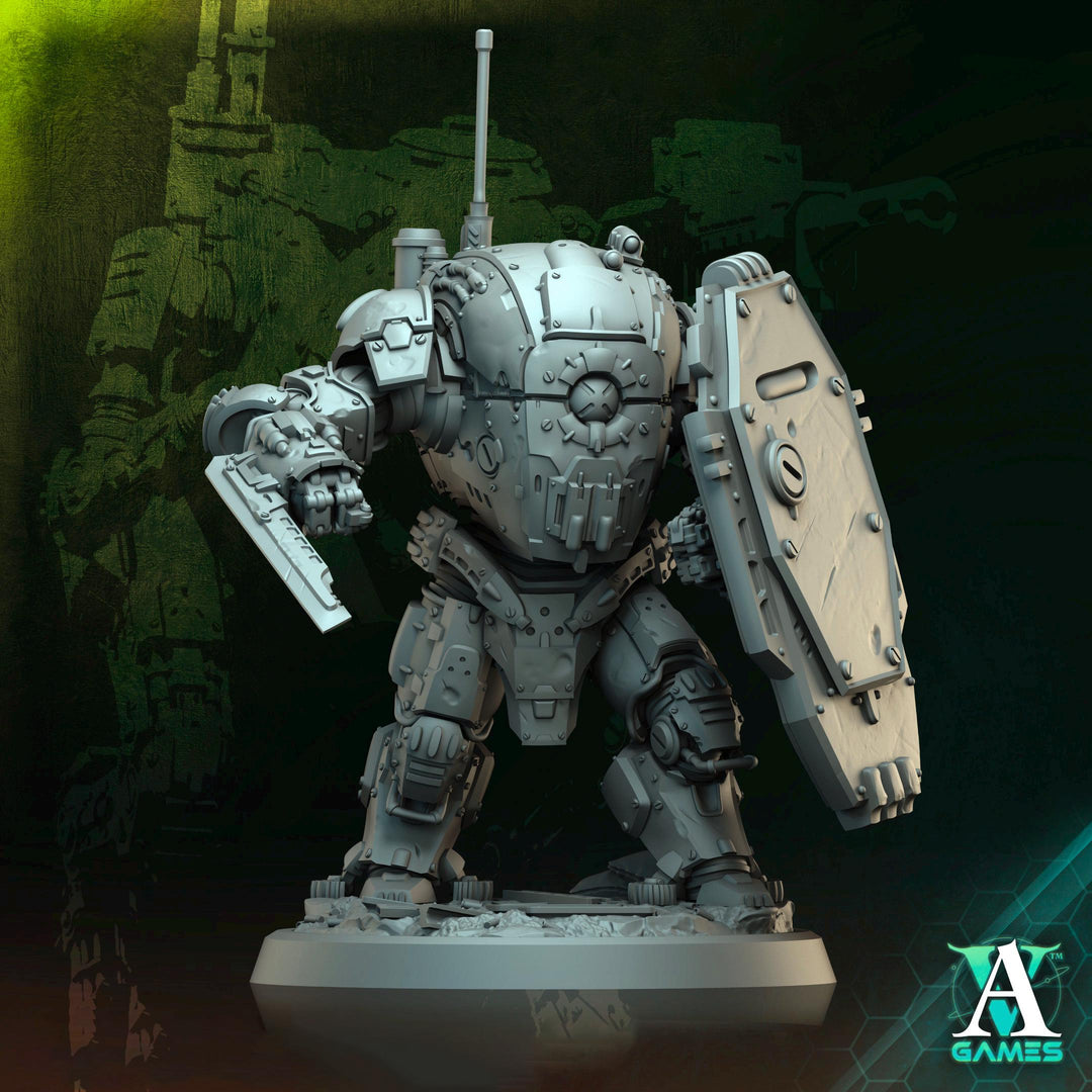 Sci-Fi Heavy Terminator Battle Mech Unpainted Resin | 40mm, 50mm, 65mm 80mm BASE SIZES | Argo Bulwark Morior Invictus | Archvillain Games