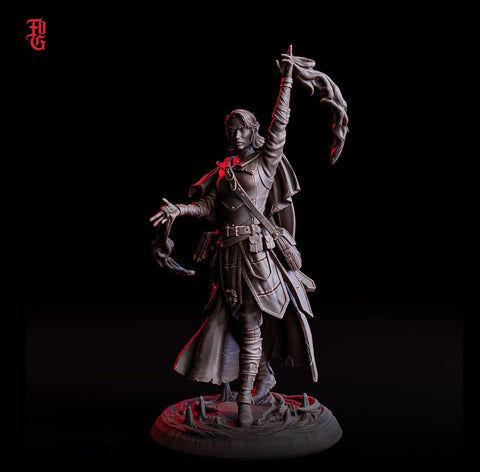 Elf Female Wizard, Sorcerer Warlock PC NPC | Resin Miniature 28mm,32mm,54mm,75mm,100mm Scale |Dungeons & Dragons, Pathfinder | Flesh of Gods