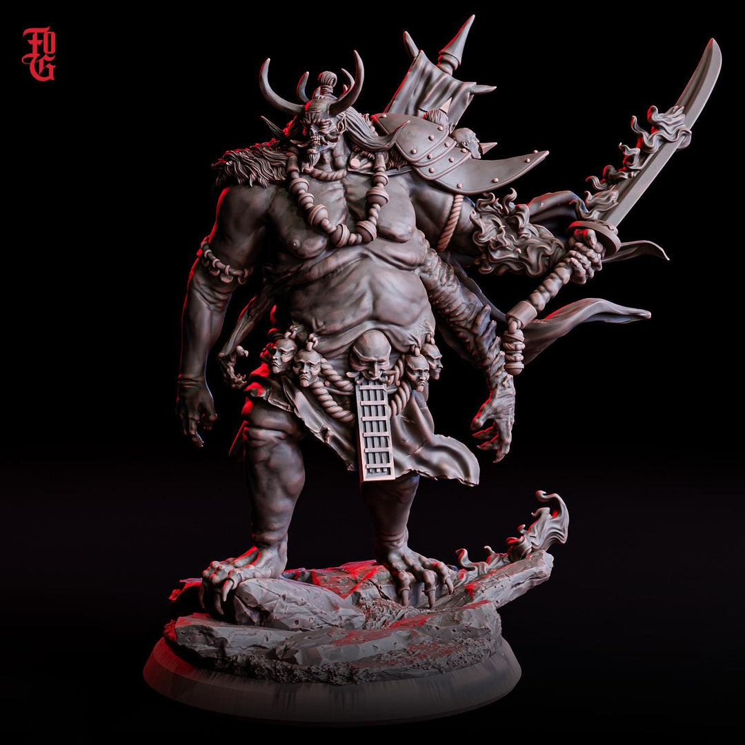 Oni Demon Fiend ( 5 sizes ) | 28mm,32mm,54mm,75mm,100mm Scale - Boss Monster Mini - Minis - D&amp;D 5e - Pathfinder Figurine | Flesh of Gods