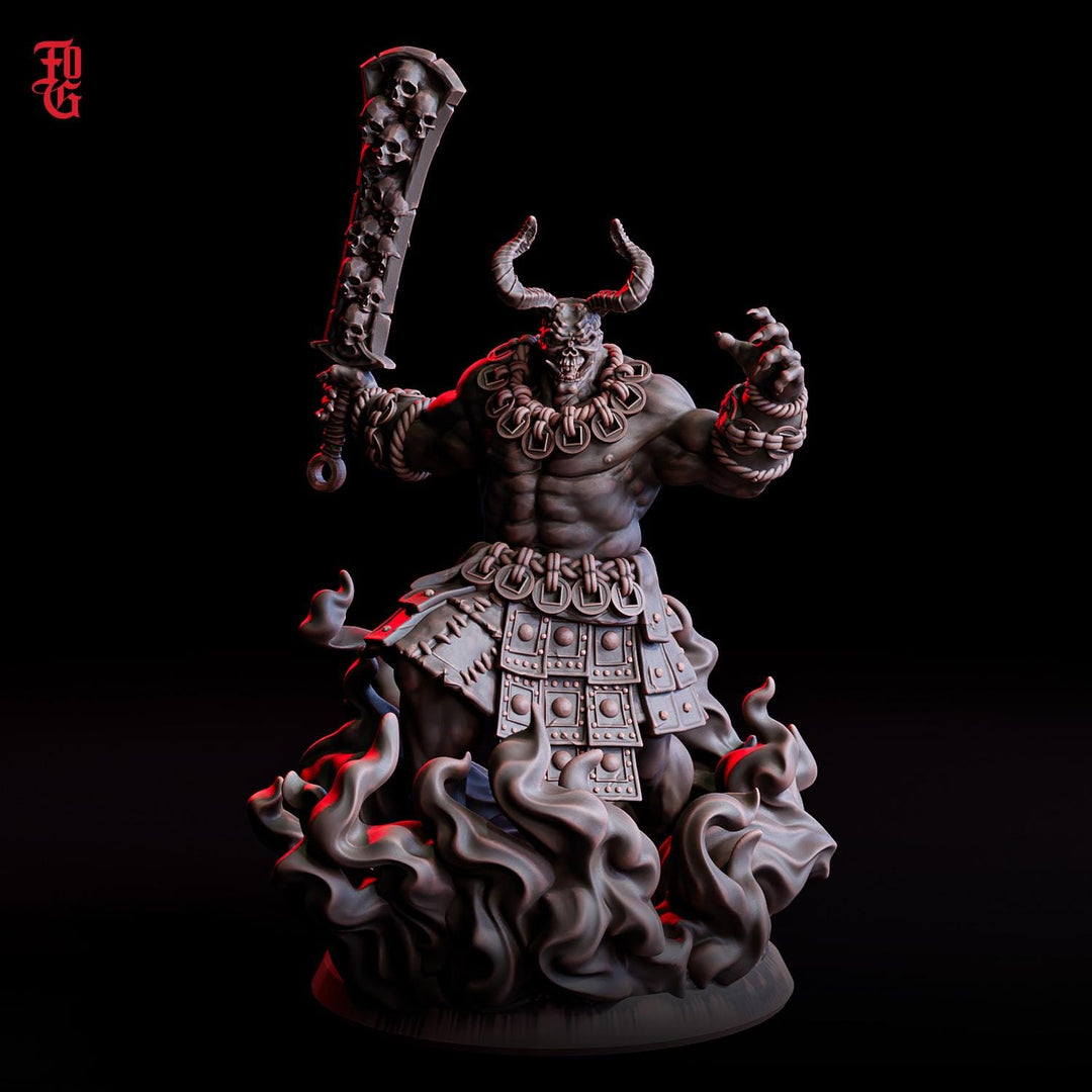 Oni Demon Fiend ( 5 sizes ) | 28mm,32mm,54mm,75mm,100mm Scale - Boss Monster Mini - Minis - D&amp;D 5e - Pathfinder Figurine | Flesh of Gods