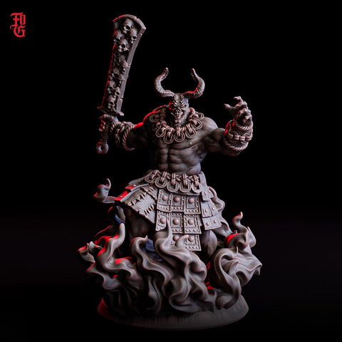 Oni Demon Fiend ( 5 sizes ) | 28mm,32mm,54mm,75mm,100mm Scale - Boss Monster Mini - Minis - D&D 5e - Pathfinder Figurine | Flesh of Gods