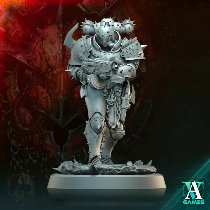 Sci-Fi Miniature Chaos Space Knight, Orbita Hellscape Legions Marauder | 28mm,32mm, 54mm, 75mm,100mm Scales | Resin Mini | Archvillain Games