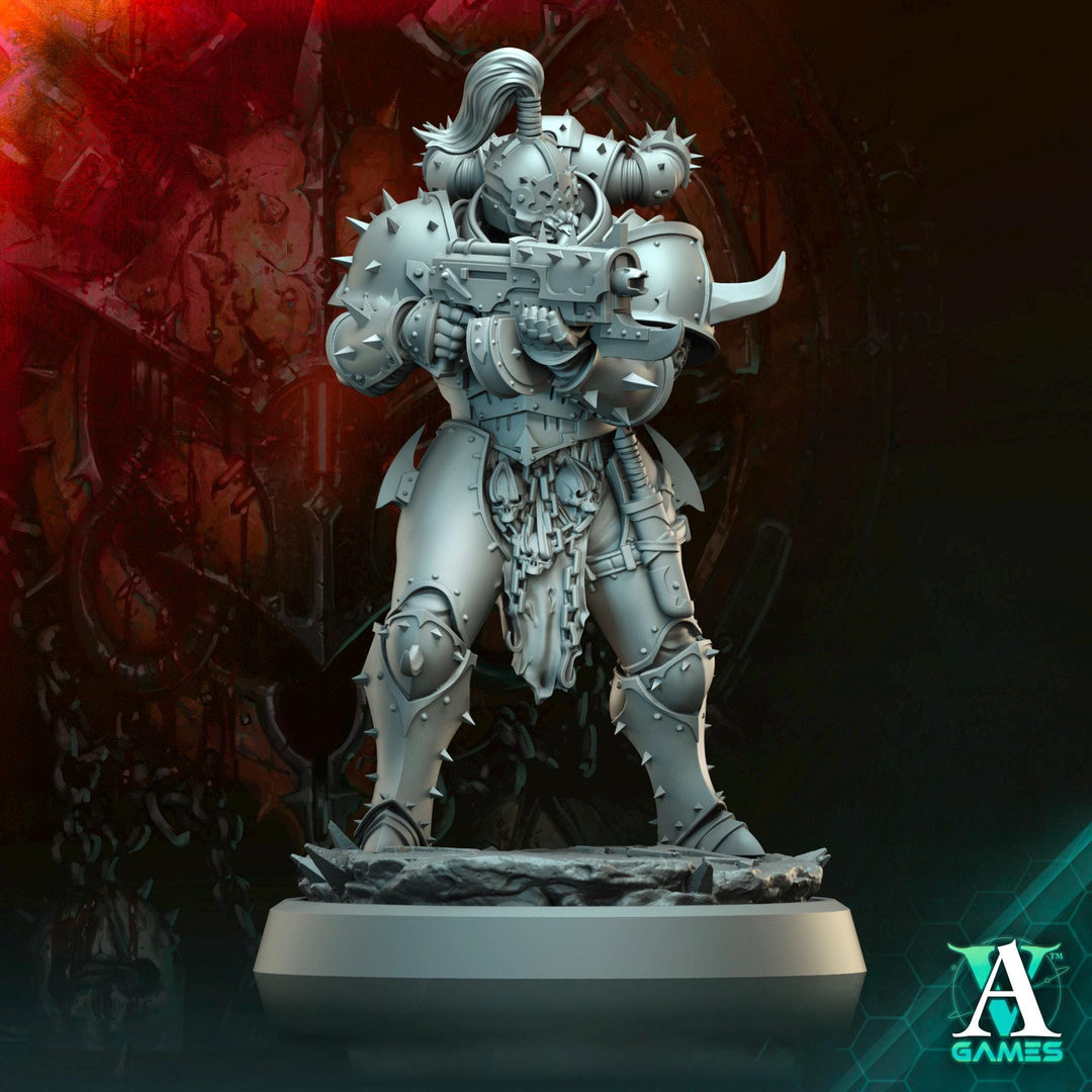 Sci-Fi Miniature Chaos Space Knight, Orbita Hellscape Legions Marauder | 28mm,32mm, 54mm, 75mm,100mm Scales | Resin Mini | Archvillain Games