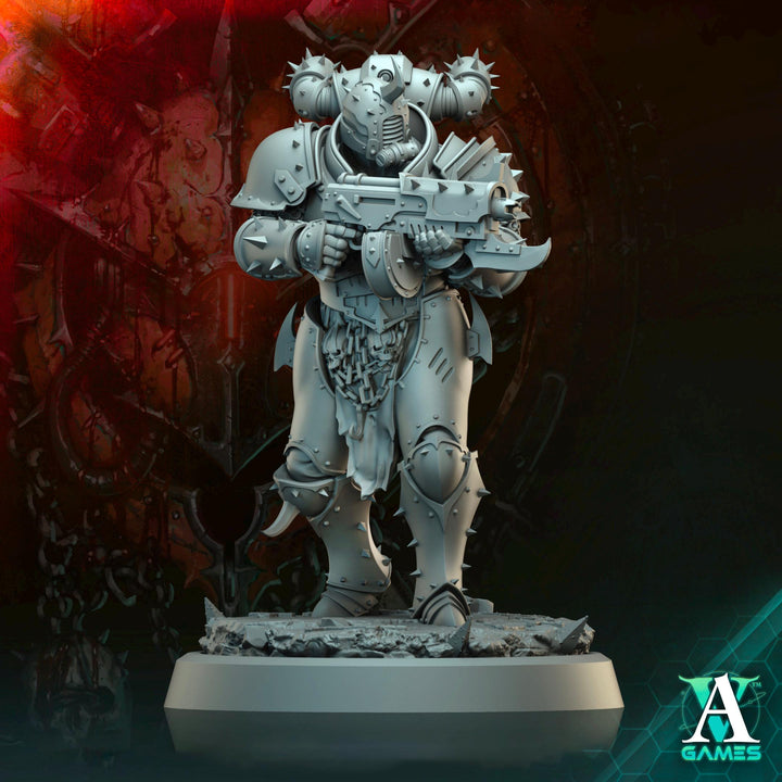 Sci-Fi Miniature Chaos Space Knight, Orbita Hellscape Legions Marauder | 28mm,32mm, 54mm, 75mm,100mm Scales | Resin Mini | Archvillain Games