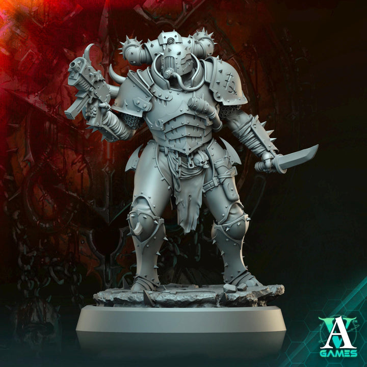 Sci-Fi Miniature Chaos Space Knight, Orbita Hellscape Legions Marauder | 28mm,32mm, 54mm, 75mm,100mm Scales | Resin Mini | Archvillain Games