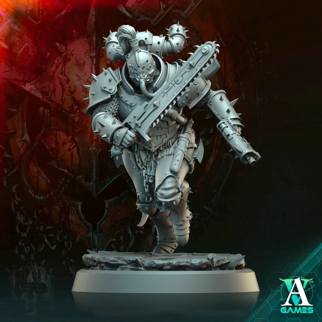 Sci-Fi Miniature Chaos Space Knight, Orbita Hellscape Legions Marauder | 28mm,32mm, 54mm, 75mm,100mm Scales | Resin Mini | Archvillain Games