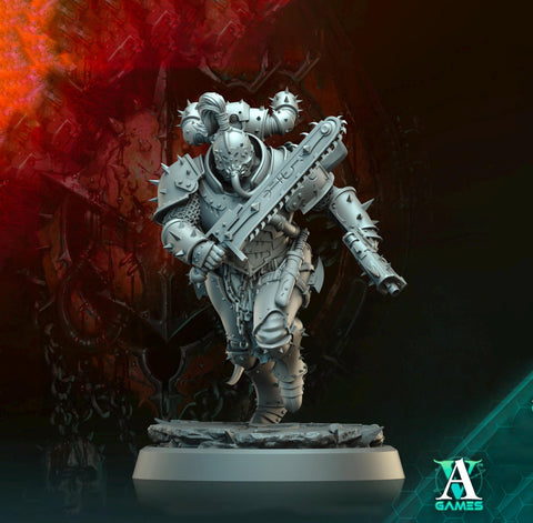 Sci-Fi Miniature Chaos Space Knight, Orbita Hellscape Legions Marauder | 28mm,32mm, 54mm, 75mm,100mm Scales | Resin Mini | Archvillain Games