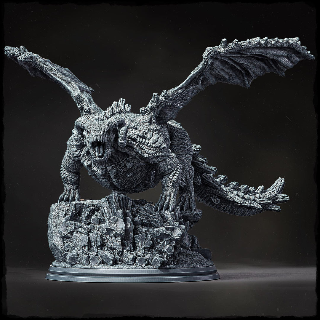 Chromatic Dragon (4 sizes) D&amp;D Unpainted Miniature | 250mm Long, 250mm Wing Span | Resin Dragon Statue | Figurine Dungeons and Dragons 5e