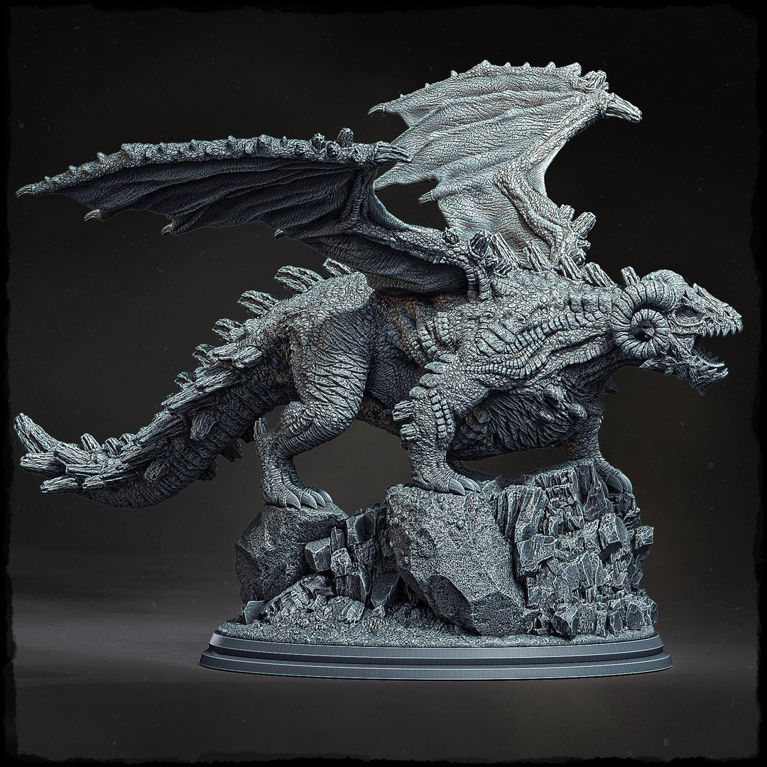 Chromatic Dragon (4 sizes) D&amp;D Unpainted Miniature | 250mm Long, 250mm Wing Span | Resin Dragon Statue | Figurine Dungeons and Dragons 5e