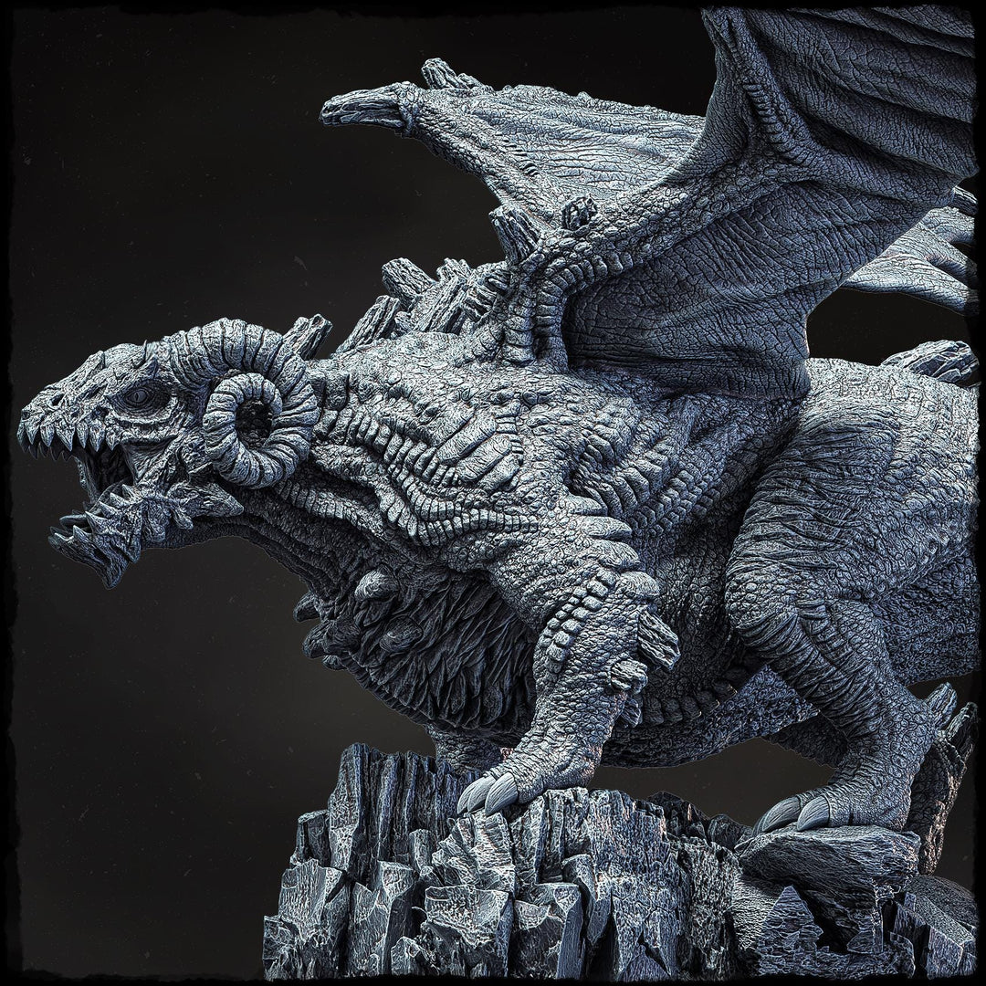 Chromatic Dragon (4 sizes) D&amp;D Unpainted Miniature | 250mm Long, 250mm Wing Span | Resin Dragon Statue | Figurine Dungeons and Dragons 5e