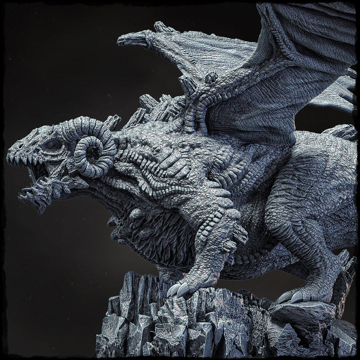 Chromatic Dragon (4 sizes) D&amp;D Unpainted Miniature | 250mm Long, 250mm Wing Span | Resin Dragon Statue | Figurine Dungeons and Dragons 5e