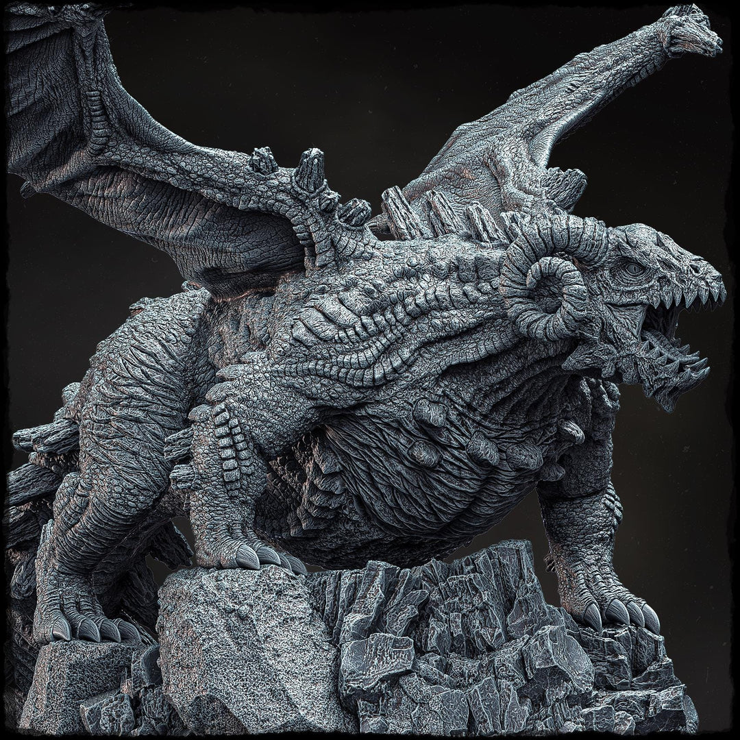 Chromatic Dragon (4 sizes) D&D Unpainted Miniature | 250mm Long, 250mm Wing Span | Resin Dragon Statue | Figurine Dungeons and Dragons 5e