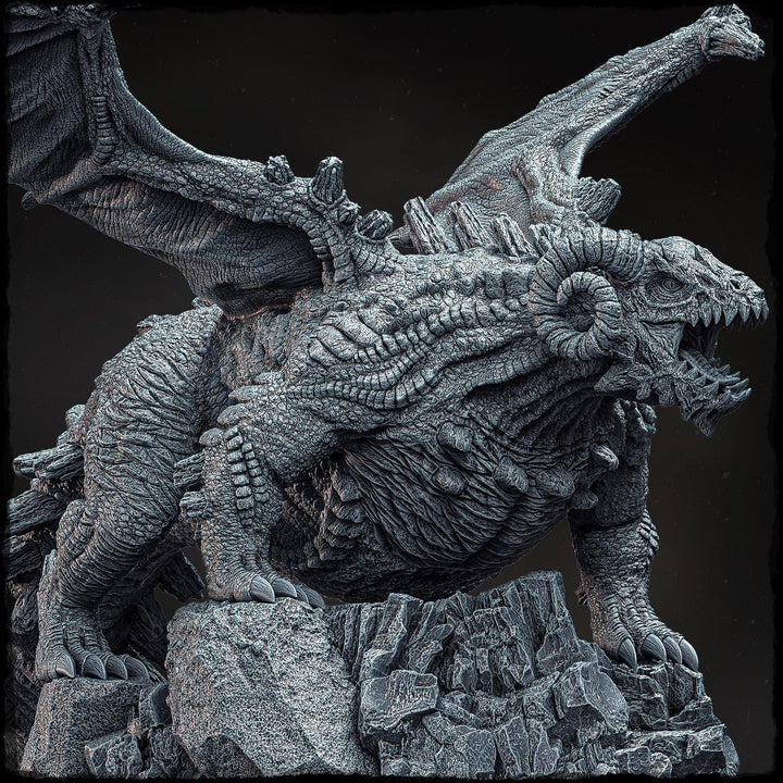 Chromatic Dragon (4 sizes) D&amp;D Unpainted Miniature | 250mm Long, 250mm Wing Span | Resin Dragon Statue | Figurine Dungeons and Dragons 5e