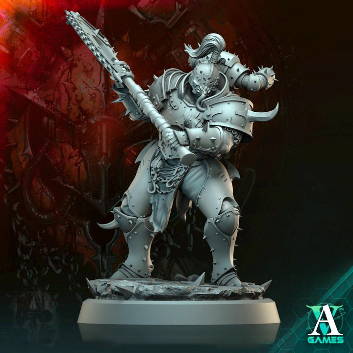 Sci-Fi Miniature Chaos Space Knight, Orbita Hellscape Legions Marauder | 28mm,32mm, 54mm, 75mm,100mm Scales | Resin Mini | Archvillain Games