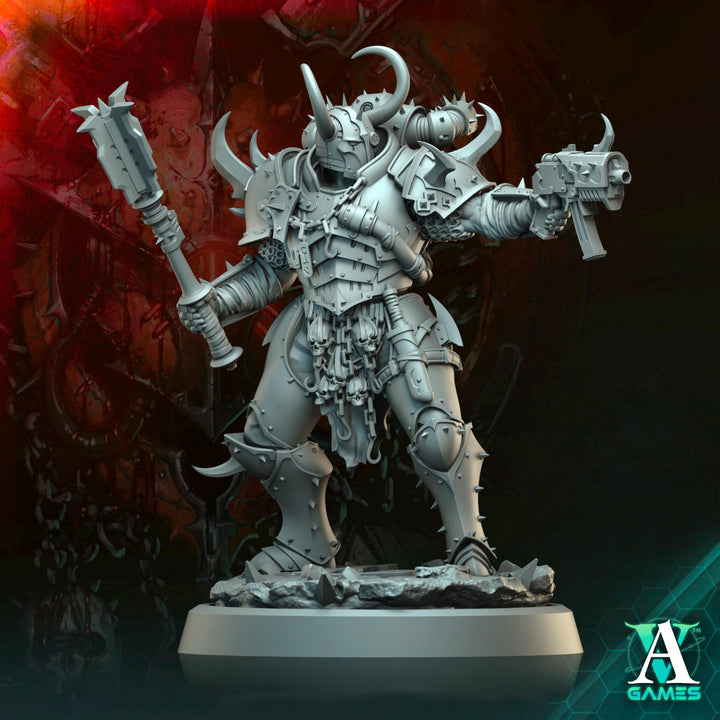 Sci-Fi Miniature Chaos Space Knight, Orbita Hellscape Legions Marauder | 28mm,32mm, 54mm, 75mm,100mm Scales | Resin Mini | Archvillain Games
