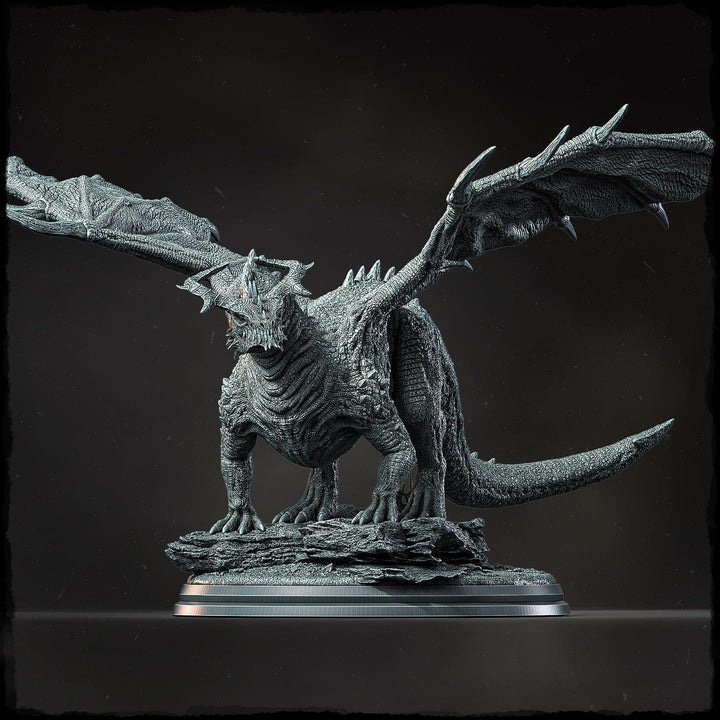 Chromatic Dragon (4 sizes) D&amp;D Unpainted Miniature | 250mm Long, 250mm Wing Span | Resin Dragon Statue | Figurine Dungeons and Dragons 5e