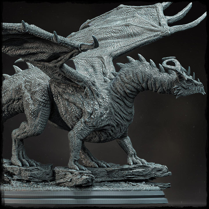 Chromatic Dragon (4 sizes) D&amp;D Unpainted Miniature | 250mm Long, 250mm Wing Span | Resin Dragon Statue | Figurine Dungeons and Dragons 5e