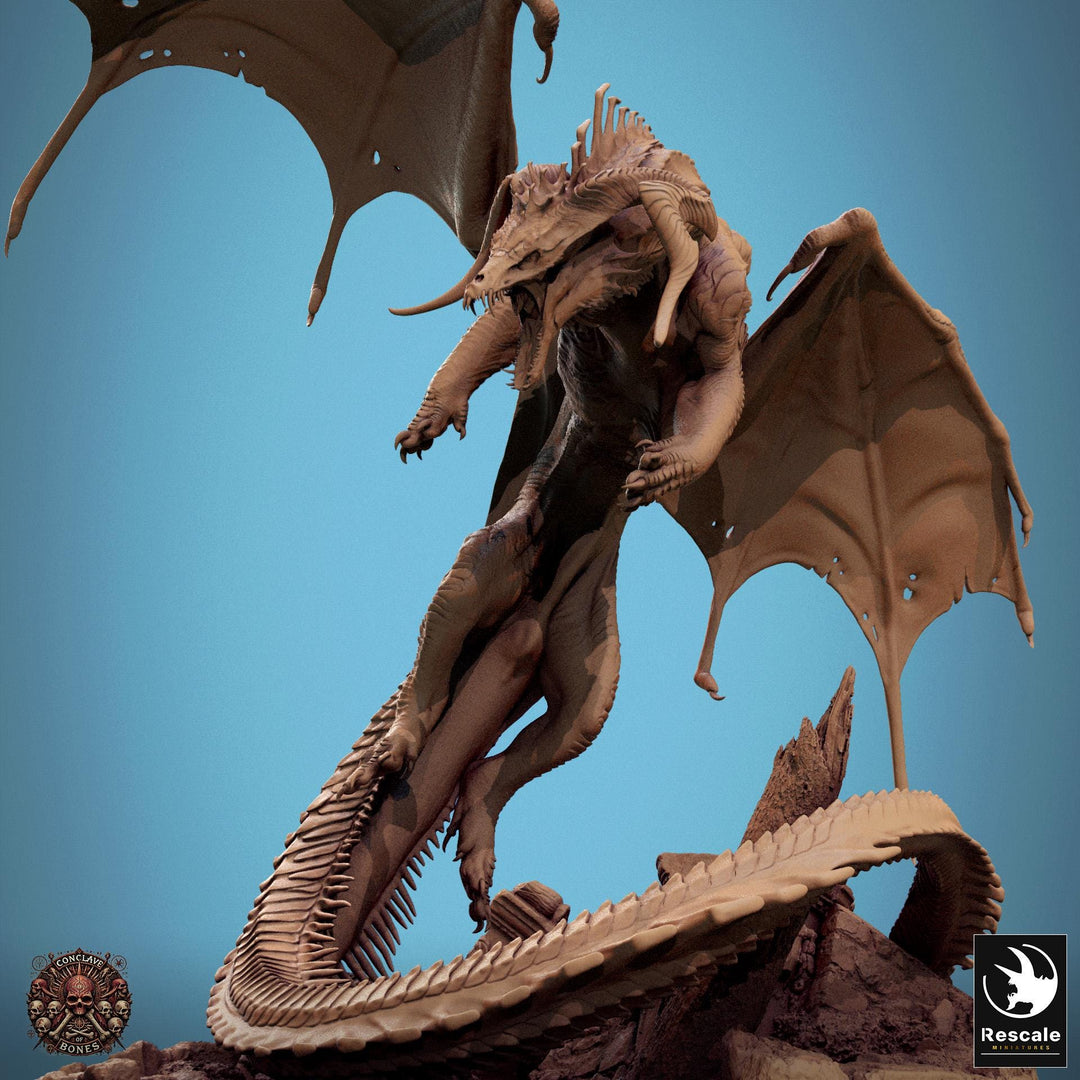 Chromatic Black Dragon (4 sizes) D&D Miniature | 200mm Wing Span, 183mm Height | Resin Figure Dungeons and Dragons 5e Pathfinder |Great gift