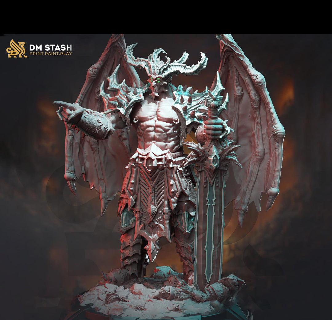 Greater Devil - Horned Devil, Demon Lord | 4 sizes: 35mm,50mm,60mm,75mm Base | Out of the Abyss | Dungeons & Dragons 5e RPG | TPG Wargames