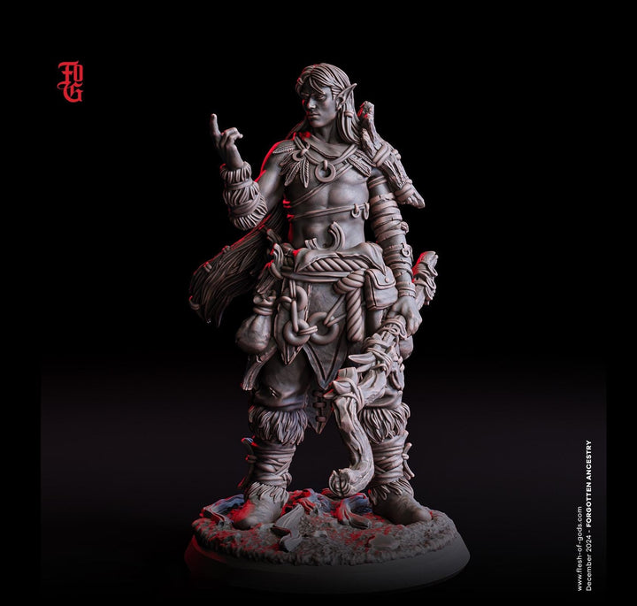 Elf Twilight Druid Cleric PC NPC | Resin Miniature 28mm,32mm,54mm,75mm,100mm Scale | Dungeons and Dragons, Pathfinder |Flesh of Gods