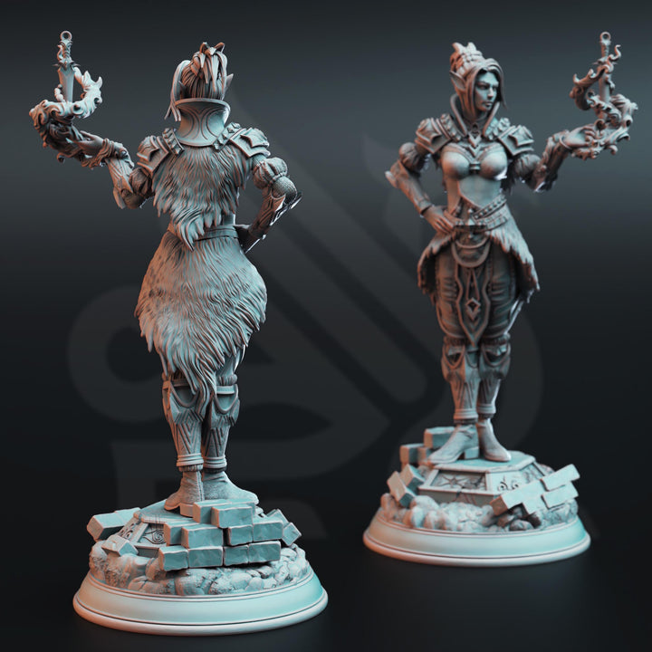 Female Half Elf Sorcerer,Warlock, Psionic Arcane Trickster Miniature | 28mm,32mm,54mm,75mm, 100mm Scales | Dungeons and Dragons 5E DM Stash