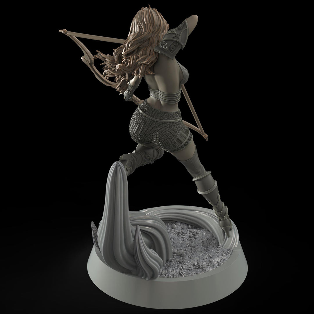 Female Elf, Human Fighter Ranger Sharpshooter, Mini | 28mm,32mm,54mm,75mm,100mm Scale | Resin Dungeons and Dragons D&amp;D 5e | Pathfinder