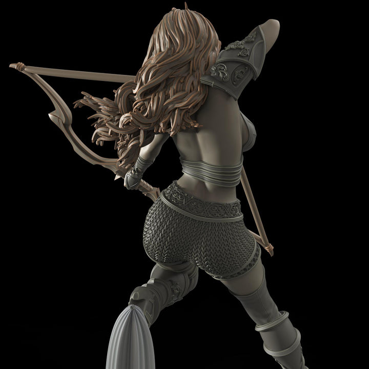 Female Elf, Human Fighter Ranger Sharpshooter, Mini | 28mm,32mm,54mm,75mm,100mm Scale | Resin Dungeons and Dragons D&amp;D 5e | Pathfinder